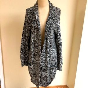 Long-length Cardigan. Black and White. XL. OldNavy.